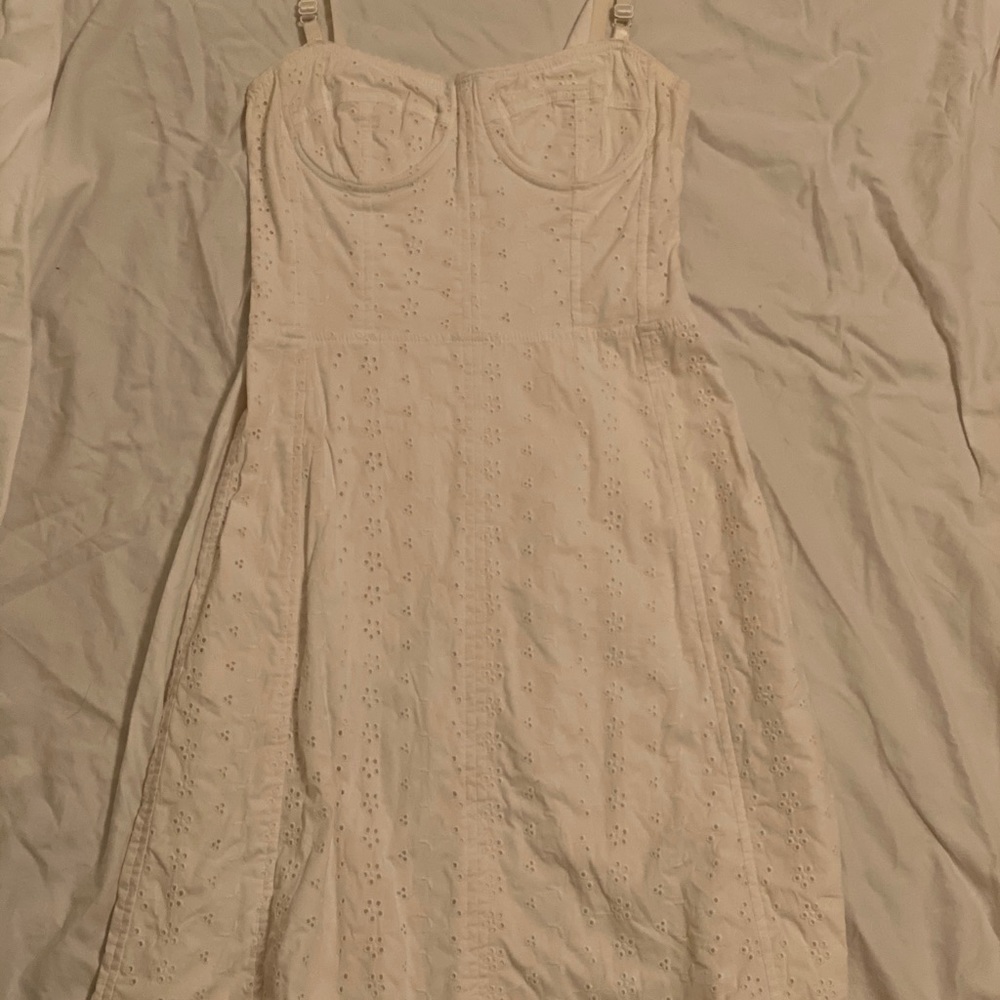 Lolita vintage bustier eyelet lace white dress